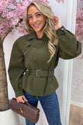 Veste en similicuir avec ceinture - Army
