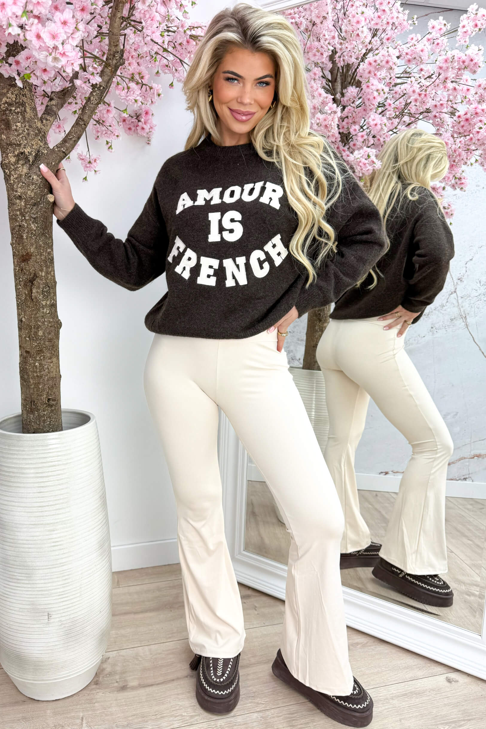 Sporty flair pants - Beige