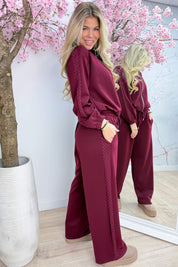Sporty but sparkly comfy co-ord - Bordeaux