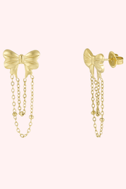 Playful bow oorbel - Goud