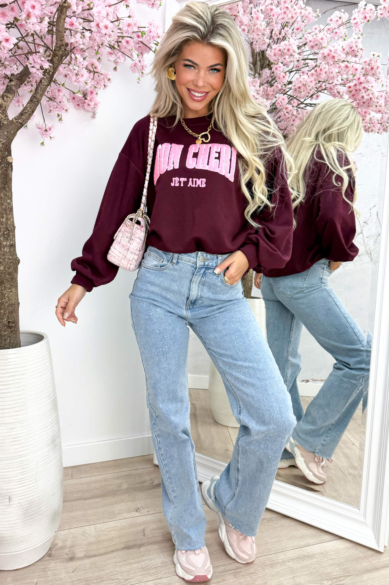 Mon Cherie Sweater R50509 - Bordeaux