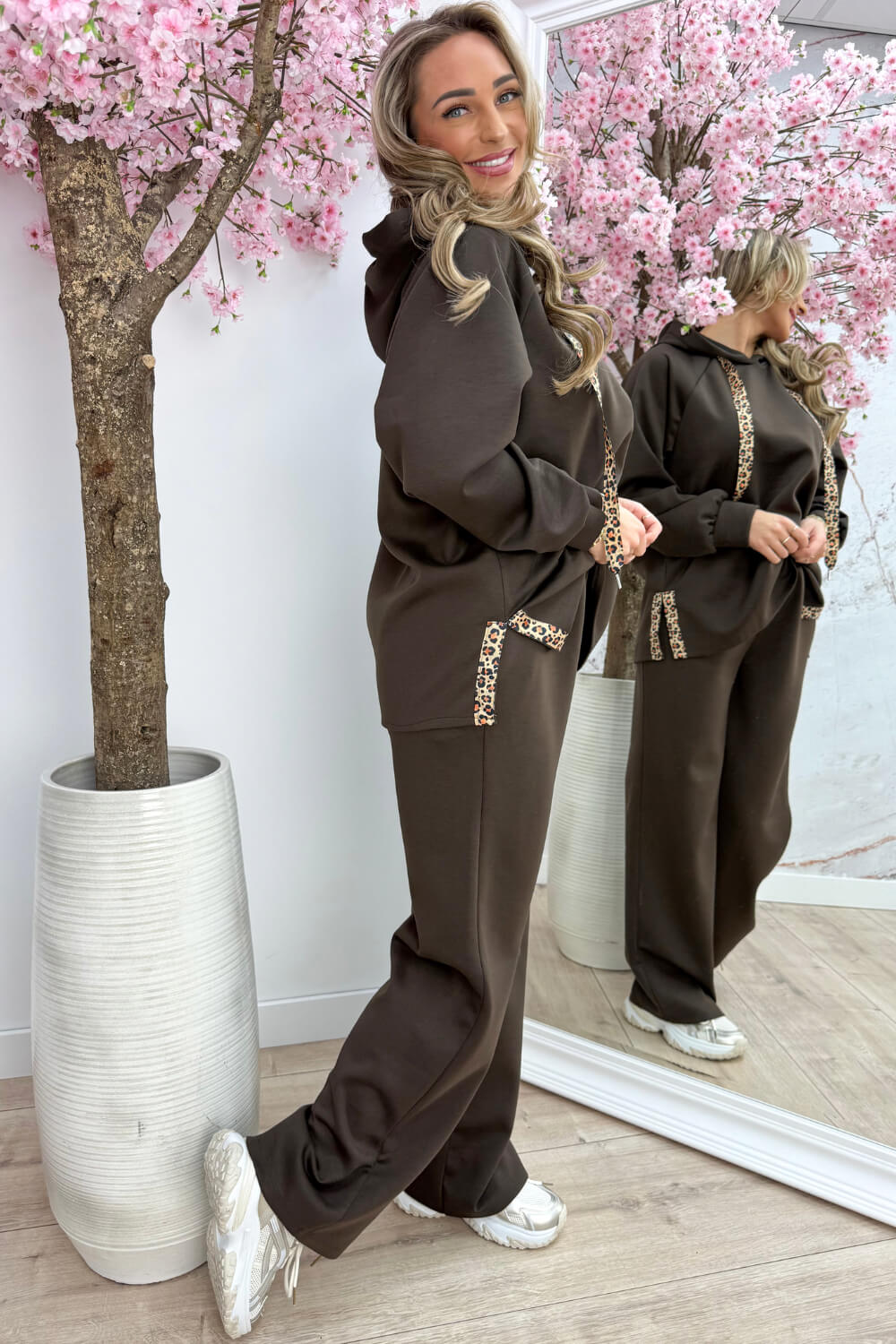 Leopard details comfy co-ord - Bruin