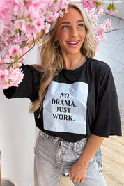 No drama oversized T-shirt - Zwart