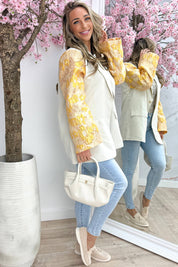 Pretty flower blazer - Geel