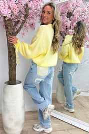 Ruffle bow trui - Geel
