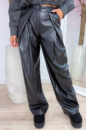 All about leather look pantalon - Zwart