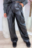 All about leather look pantalon - Zwart