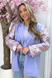 Pretty flower blazer - Lila