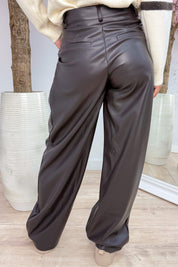 All about leather look pantalon - Bruin