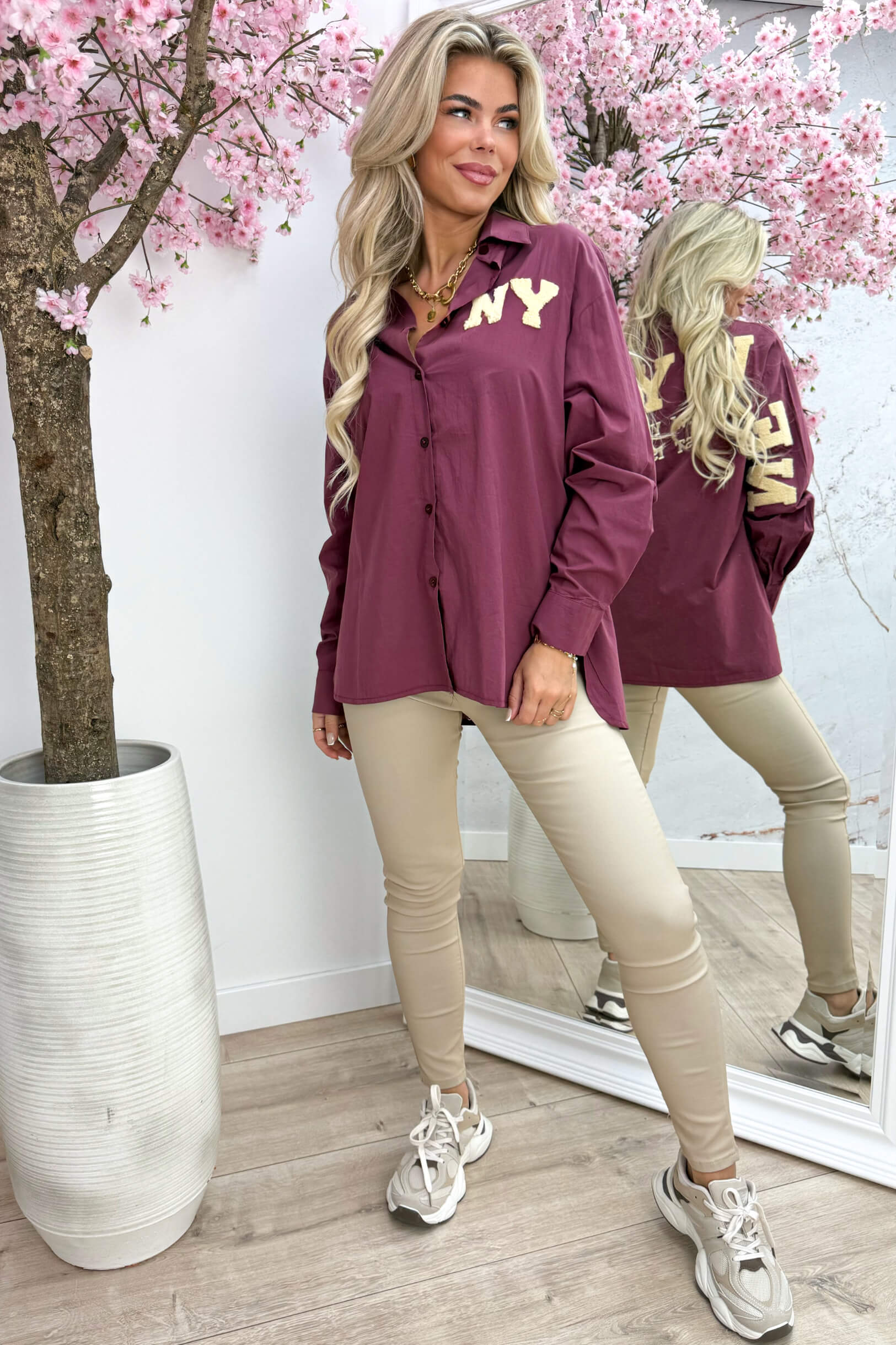 New york teddy blouse - Bordeaux