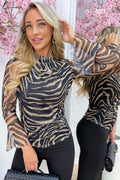 Wild zebra lace topje - Zwart