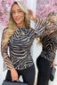 Wild zebra lace topje - Zwart