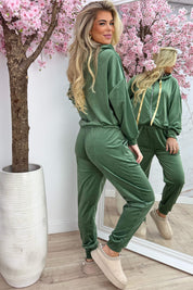Velvet perfect embleem comfy co-ord - Army