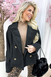 Ready for fall vilt trenchcoat - Zwart