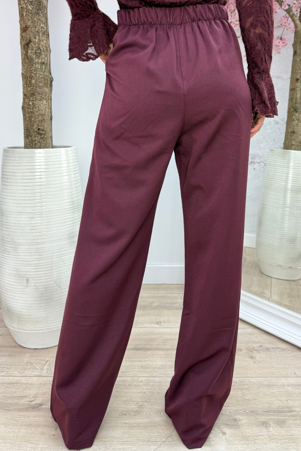Gold detail pantalon - Bordeaux