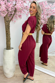 Portofino jumpsuit (Incl. riem) - Bordeaux