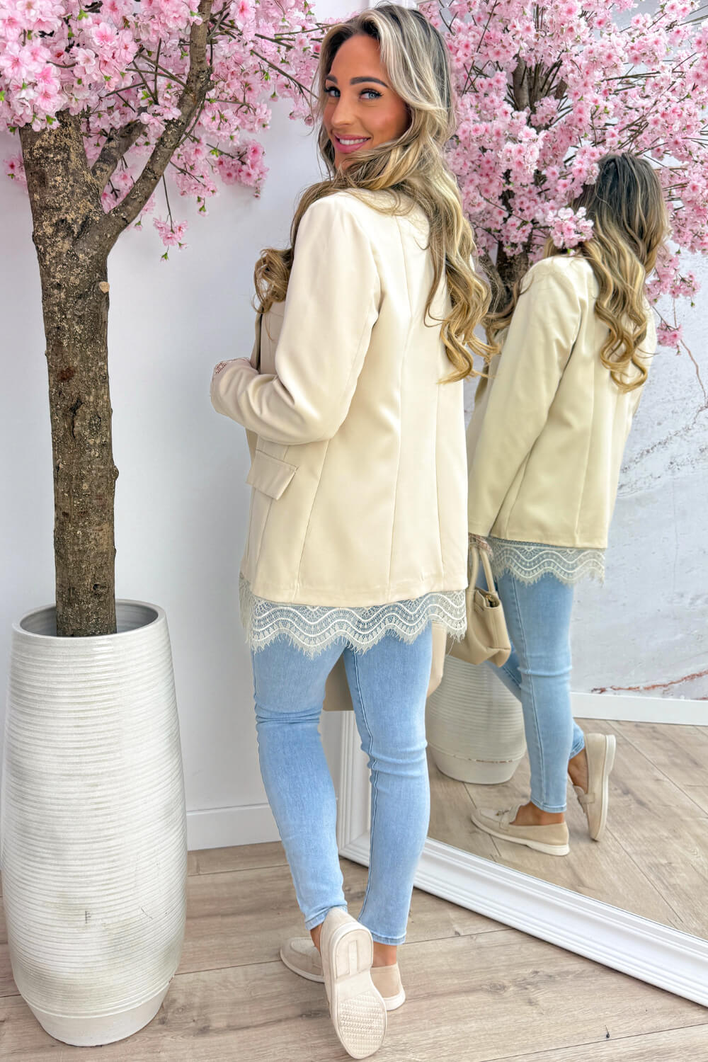 All about lace blazer - Beige