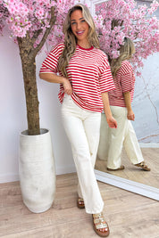 Stripes are hot T-shirt - Rood