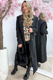 Soft and simple vilt trenchcoat - Zwart