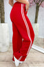 Pantalon rayé Juste pour toi - Rouge
