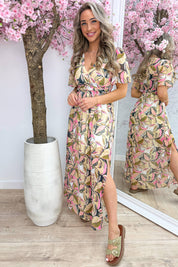 Bloom belle lurex maxi dress - Olijf