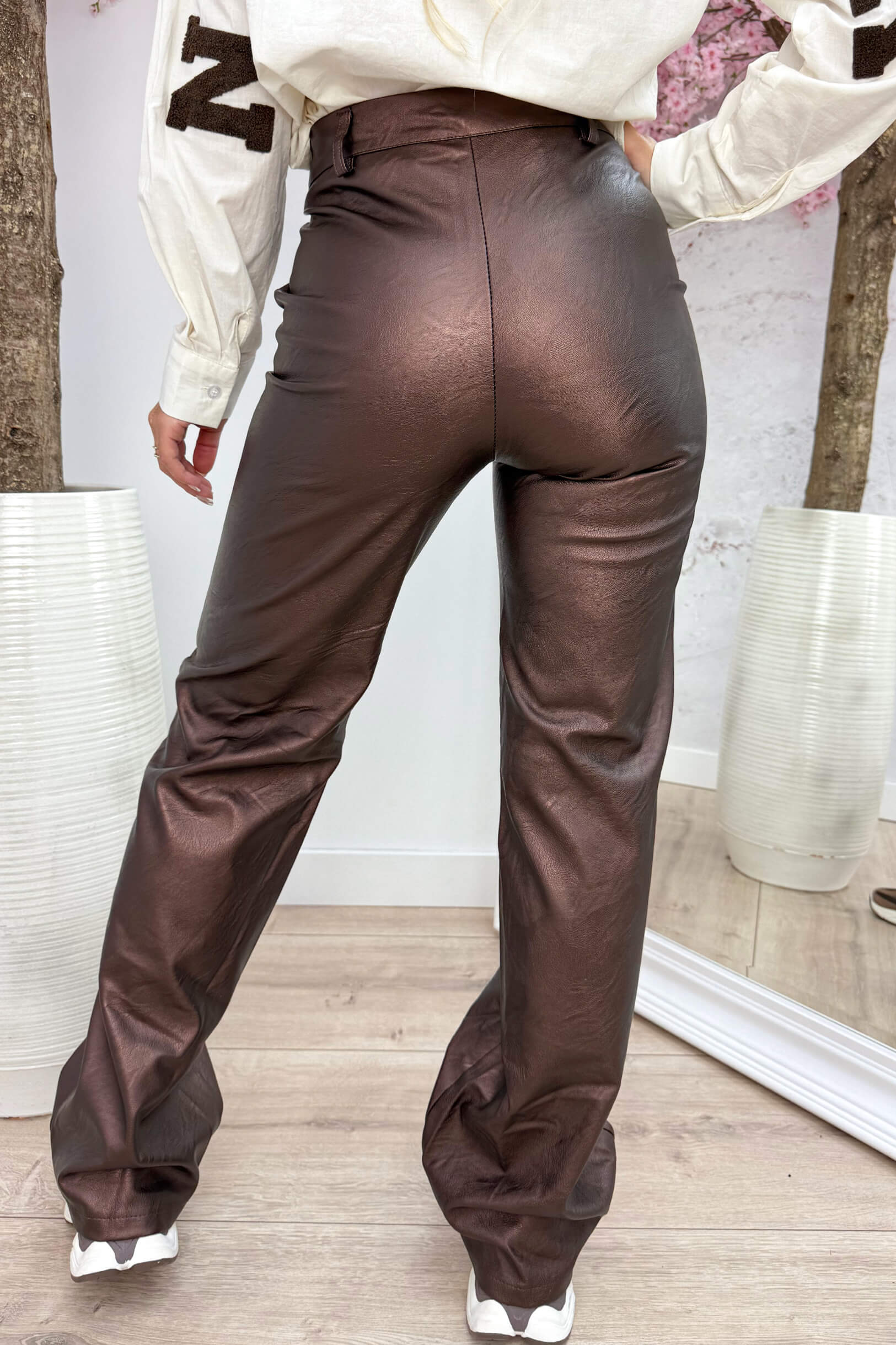 Metallic look pants - Bruin