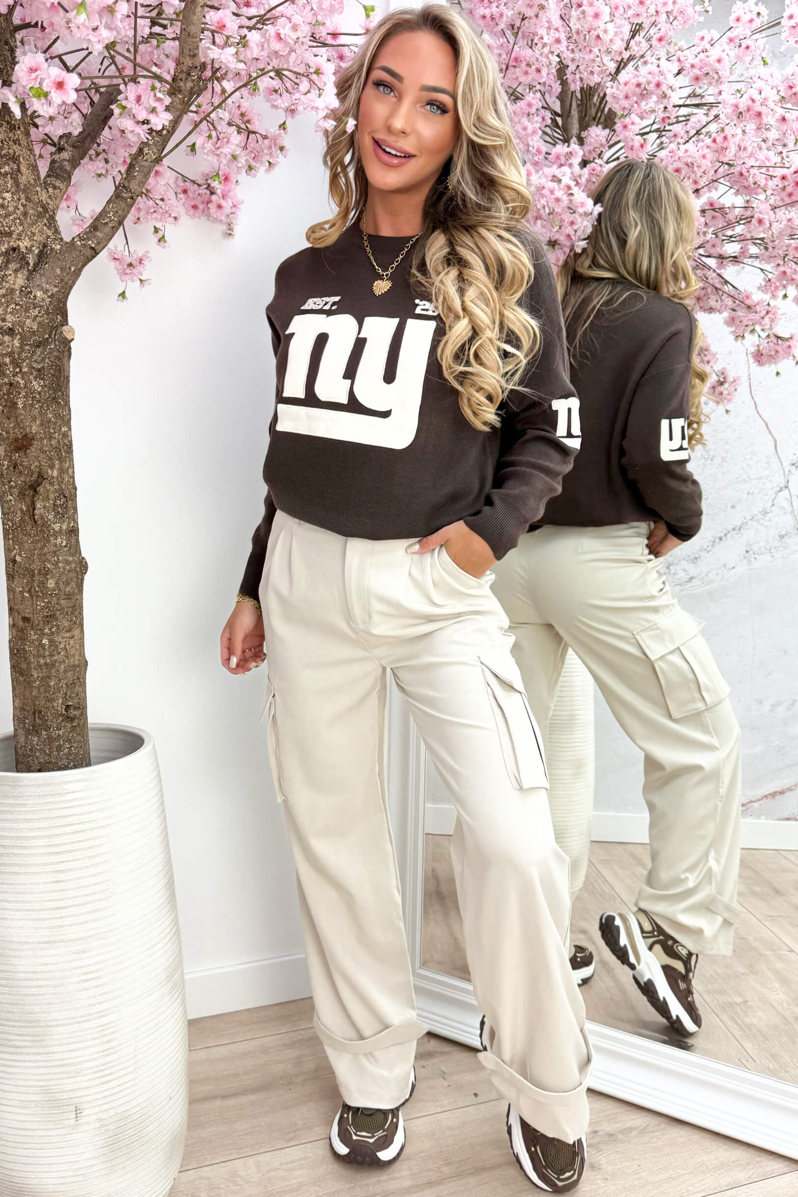Soft suede NY trui - Bruin