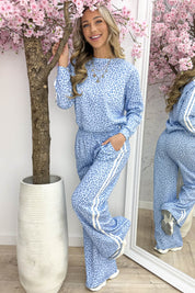 Leopard stripe comfy co-ord - Jeans blue