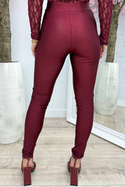 Shiny basic legging - Bordeaux