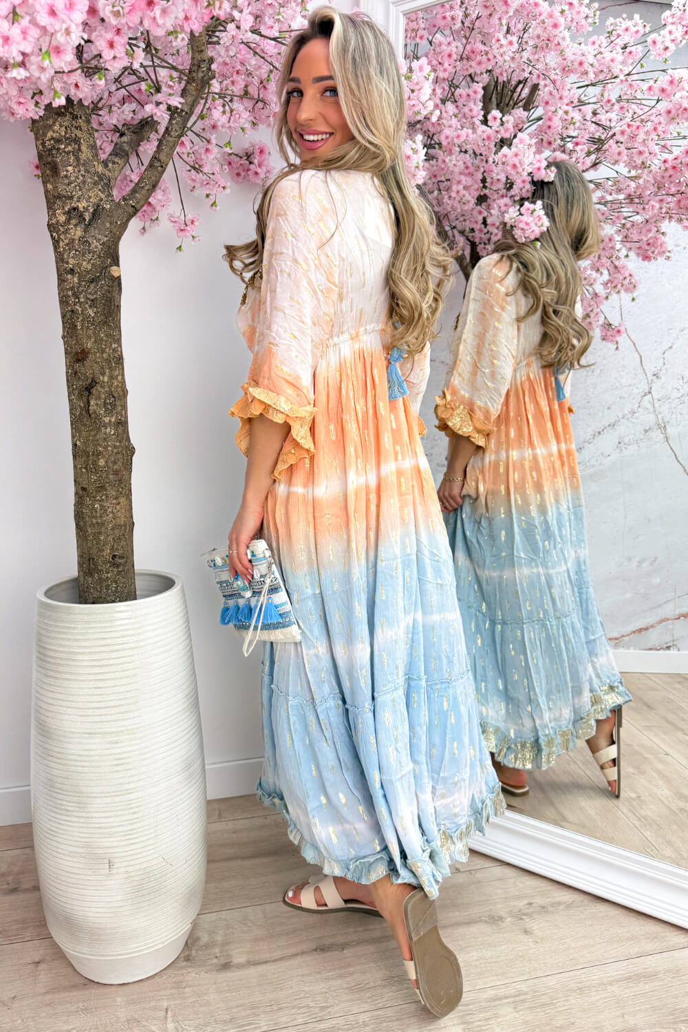 Havana beach dress - Lt. oranje