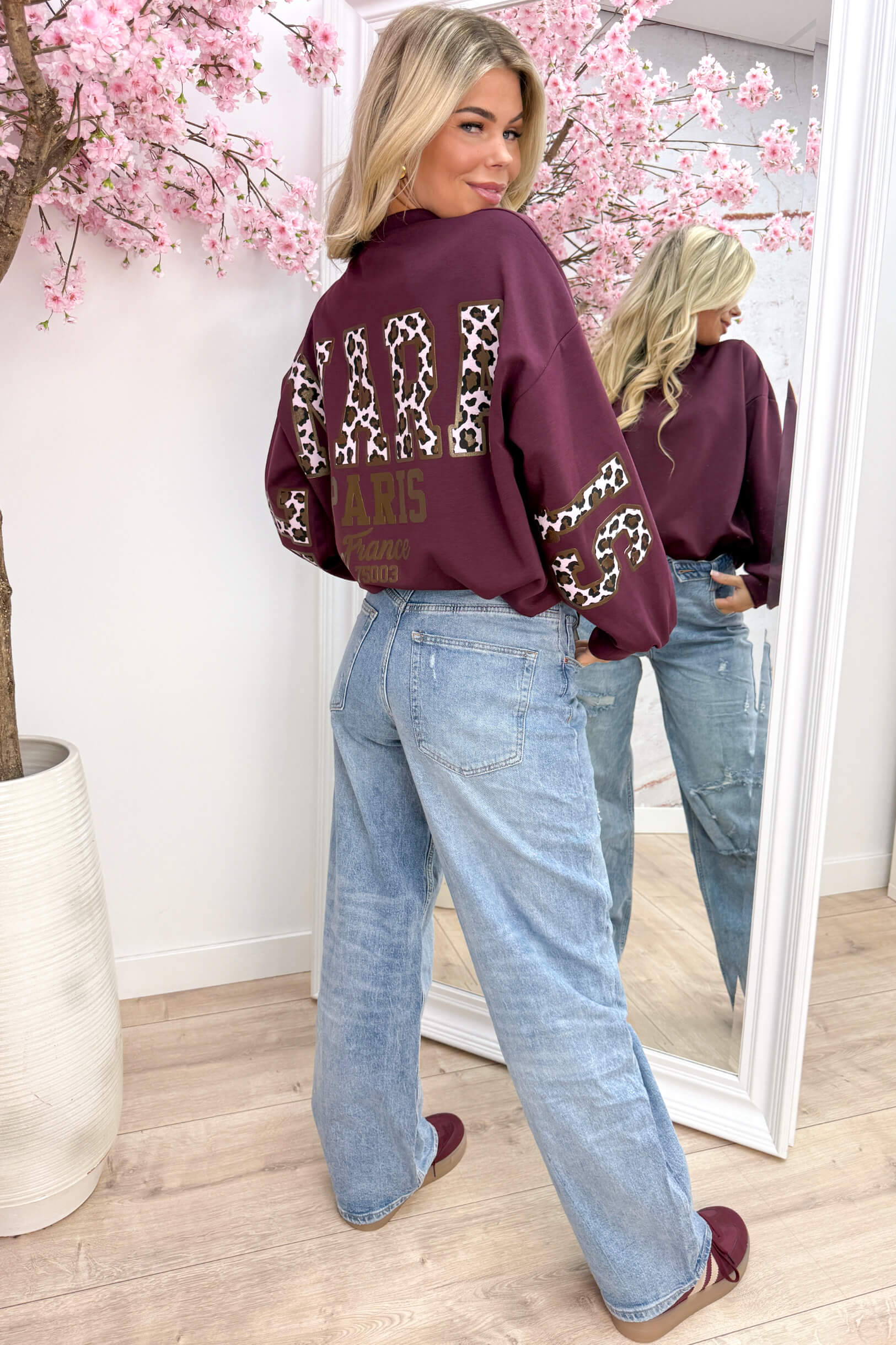 Le marais leopard sweater - Bordeaux