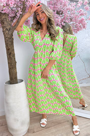 Seashell cotton dress - Lime