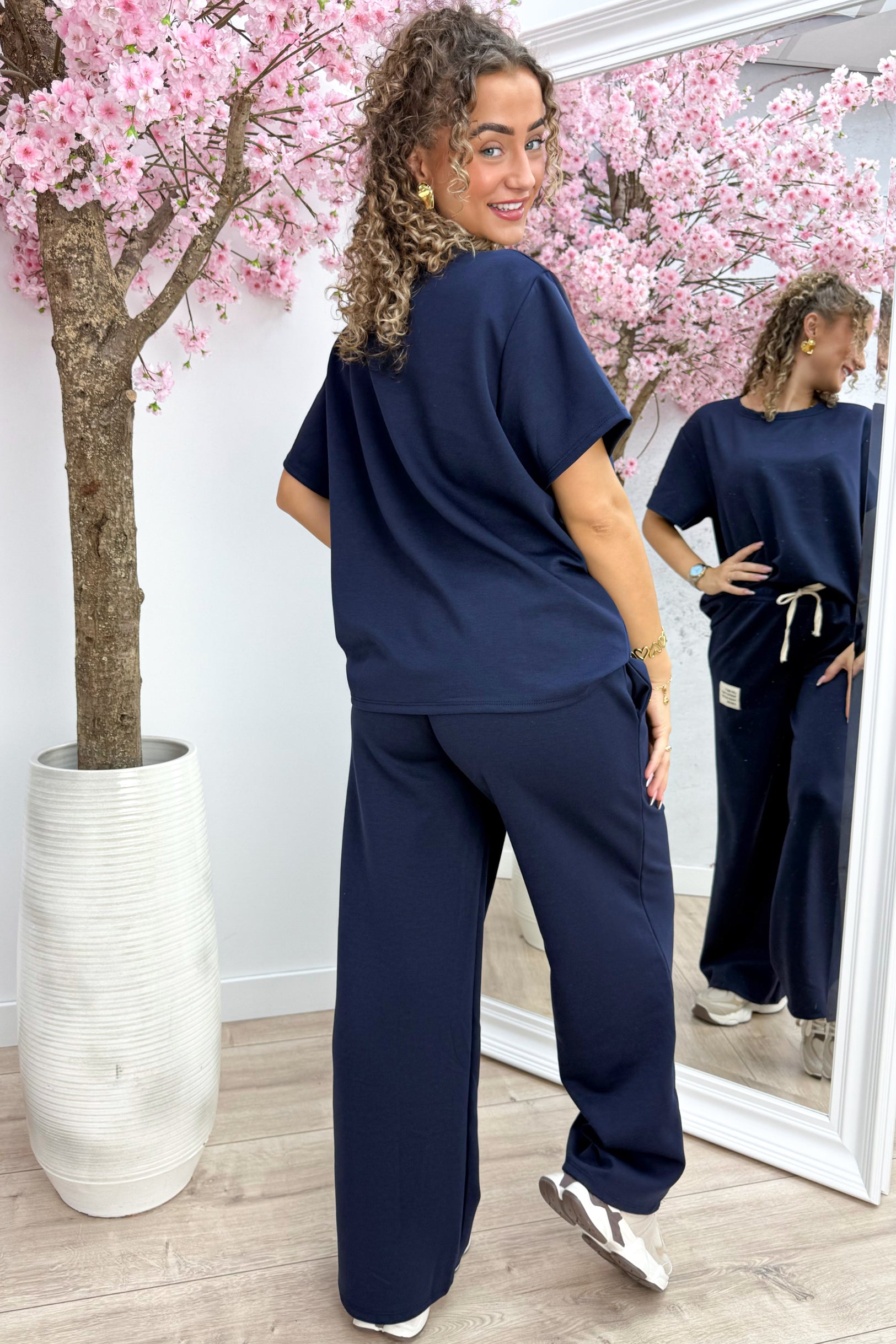Perfect embleem comfy co-ord long - Navy