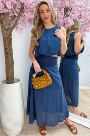 Sunny days cotton co-ord - Navy