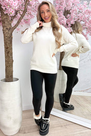 Basic coll trui - Lt. beige