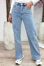 Pearl wide leg full length jeans T6034 - Jeans blue