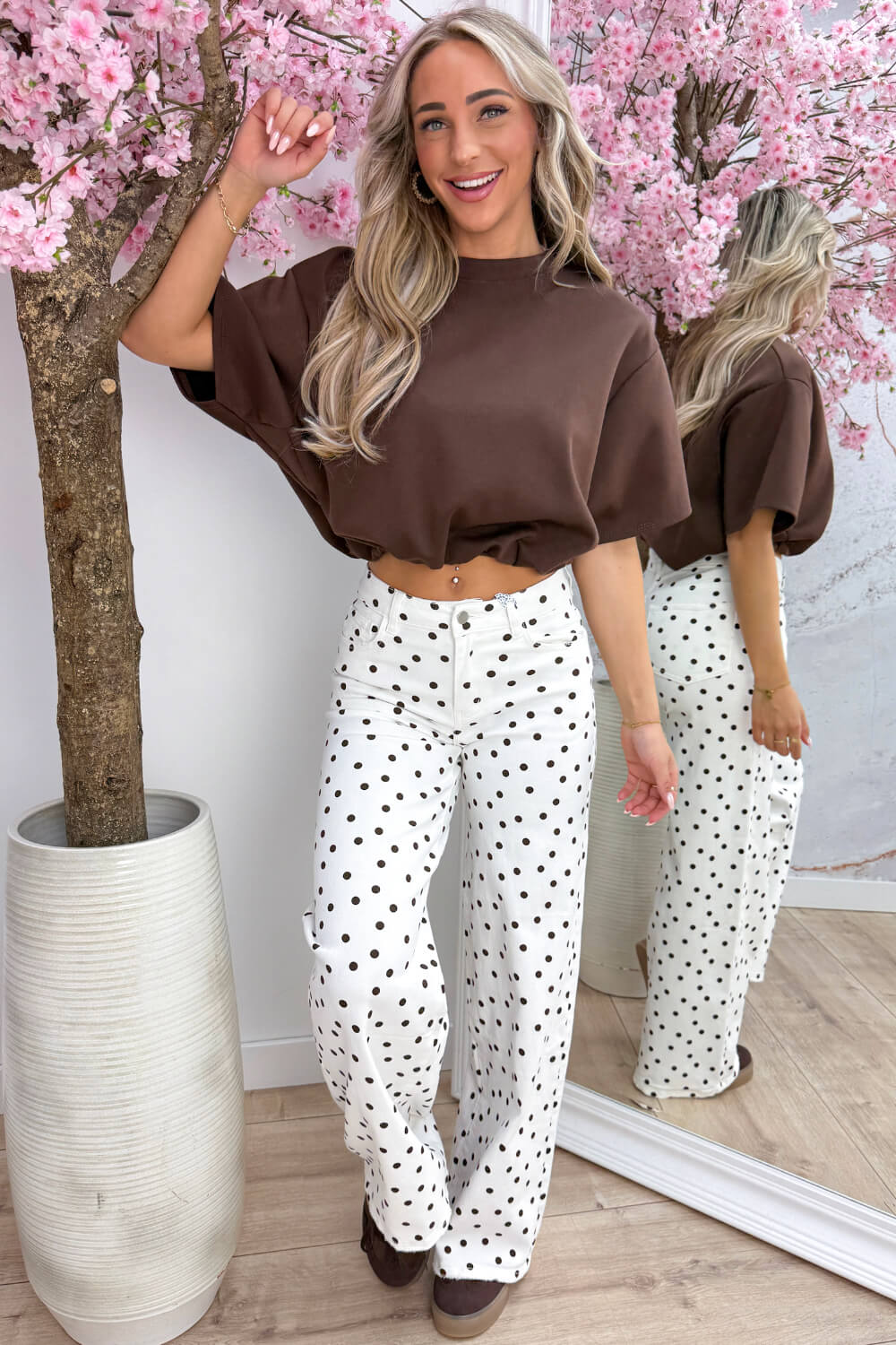 Basic puff topje - Bruin