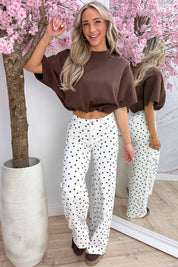 Basic puff topje - Bruin