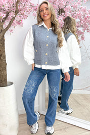 Favorite ribbed gilet - Lt. grijs