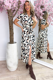 Big leopard travel dress - Bruin