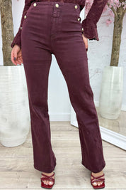 Button straight leg jeans Y6122X3 - Bordeaux