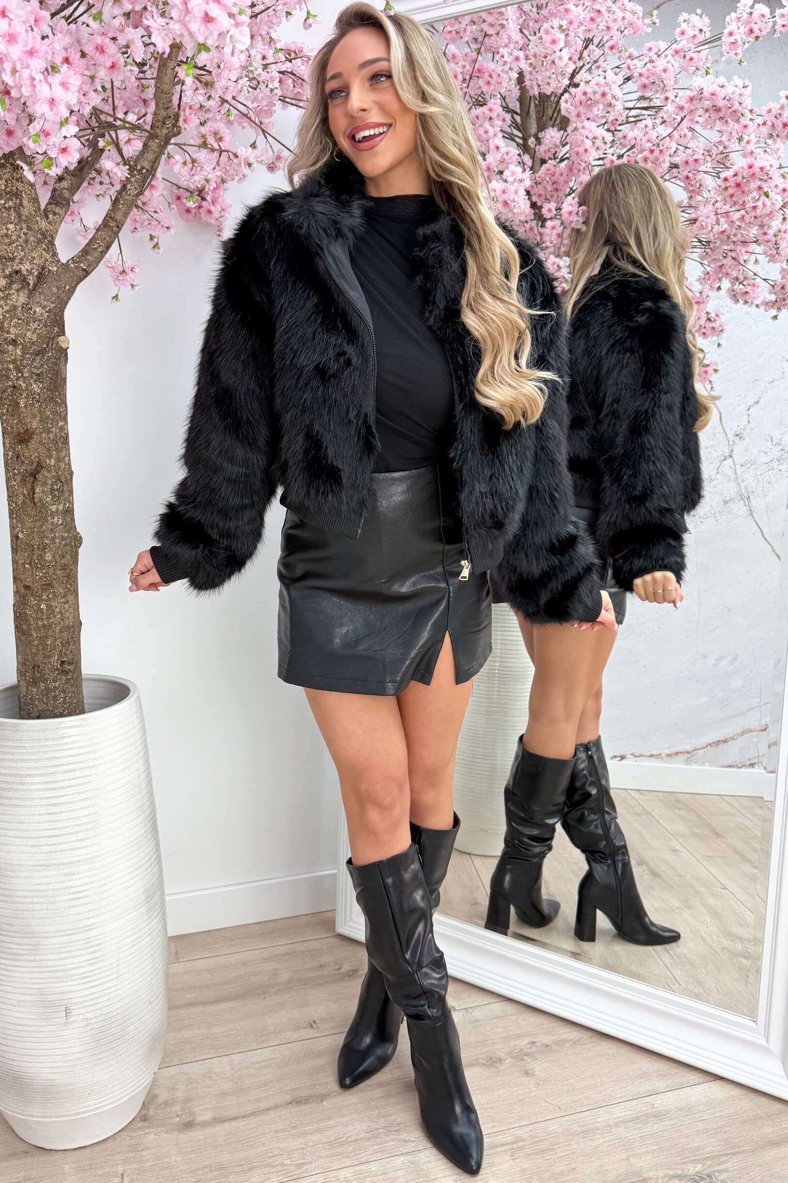Fuzzy wuzzy jacket - Zwart