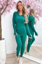Ribbed comfy co-ord - Groen