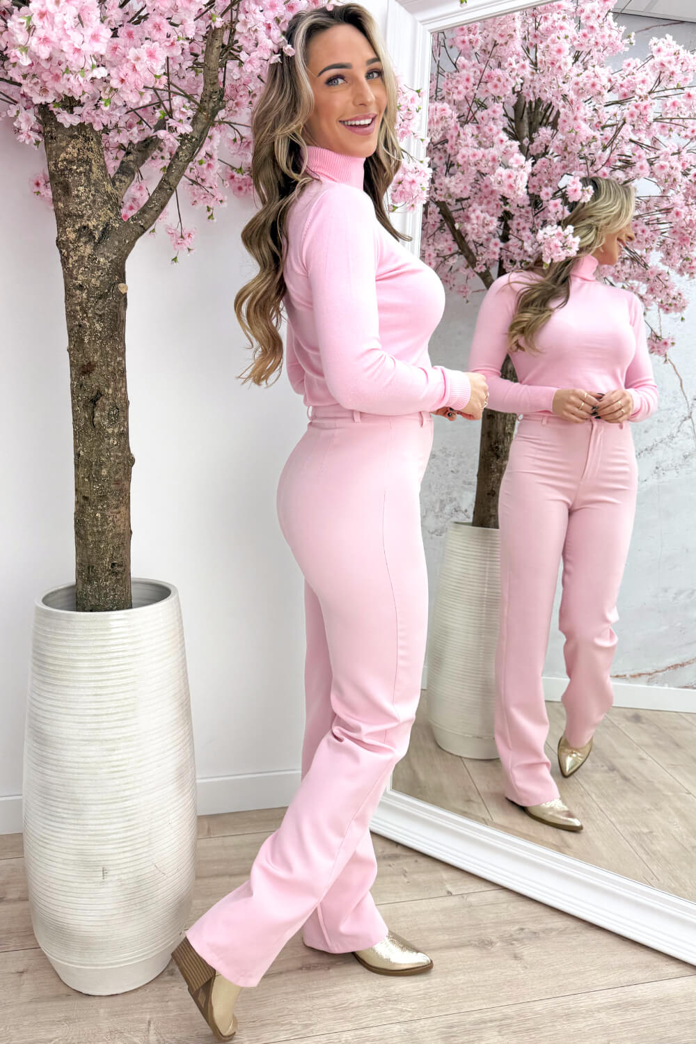 Soft coll topje - Lollypop roze