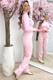 Soft coll topje - Lollypop roze