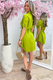 Basic blouse dress - Olijf