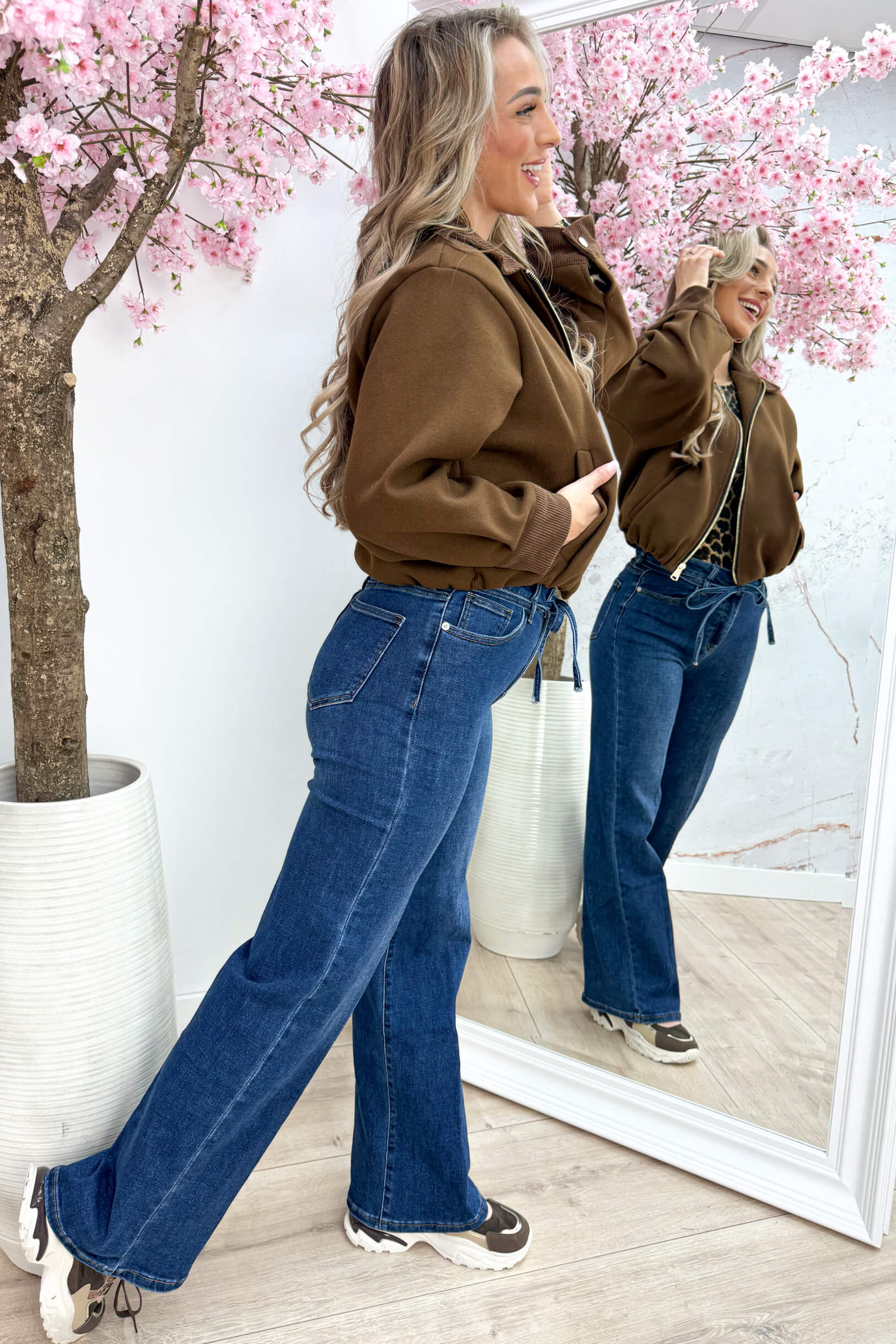 Corduroy vilt bomber - Bruin
