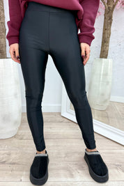 Shiny basic legging - Zwart