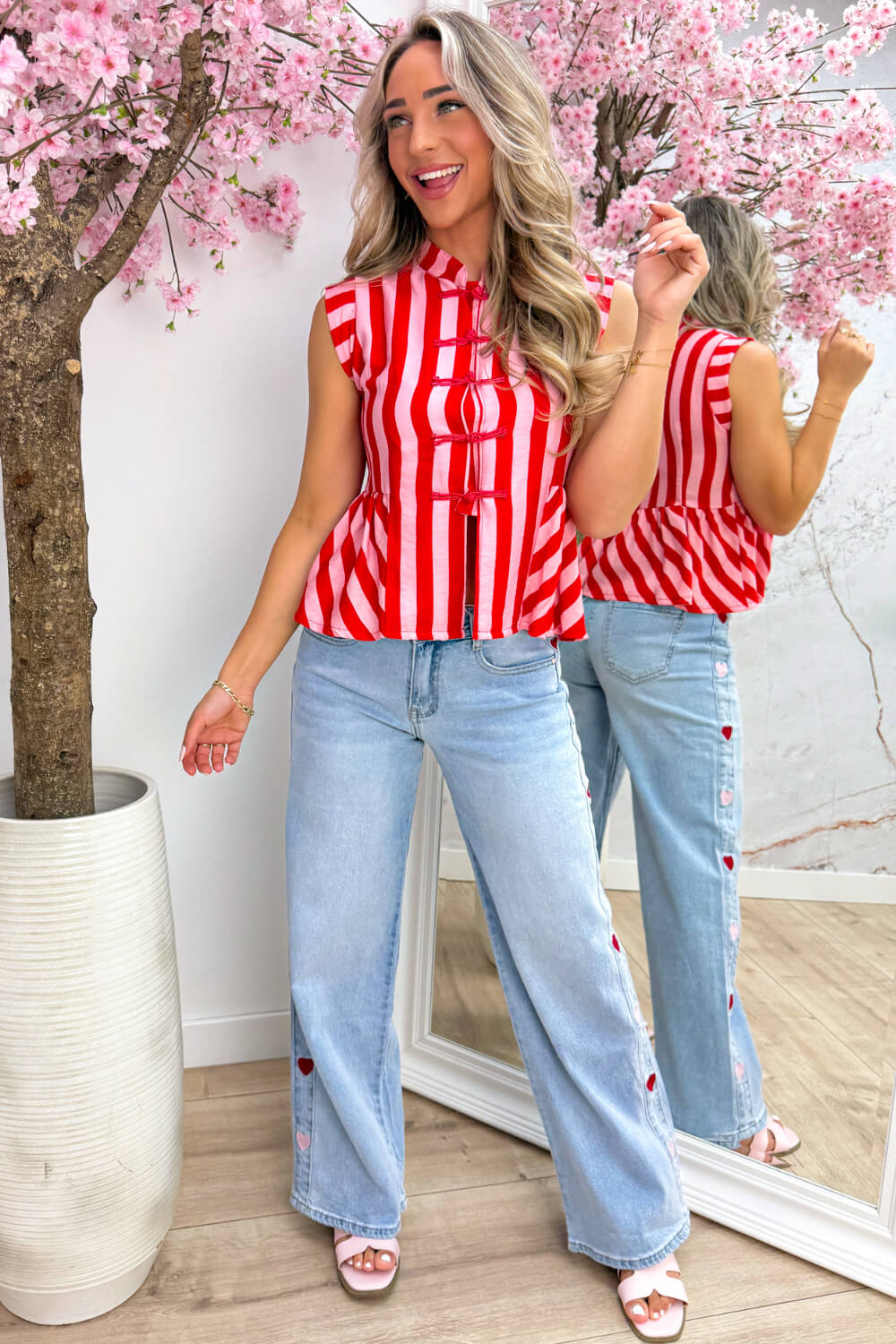 Need it stripe topje - Rood