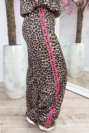 Leopard stripe jogger - Fuchsia